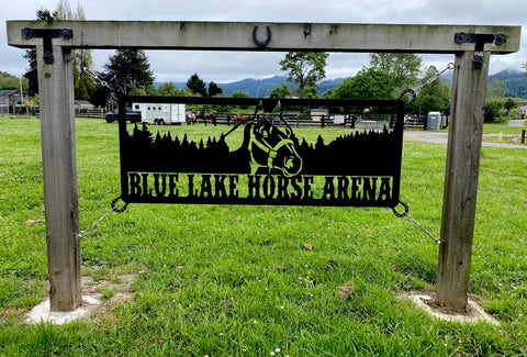 Blue Lake Horse Arena Sign - Custom Metal Art