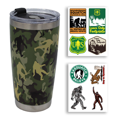 Squatch Metalworks - Green Camo - Stainless-Steel Tumbler with Lid - Squatch Metalworks
