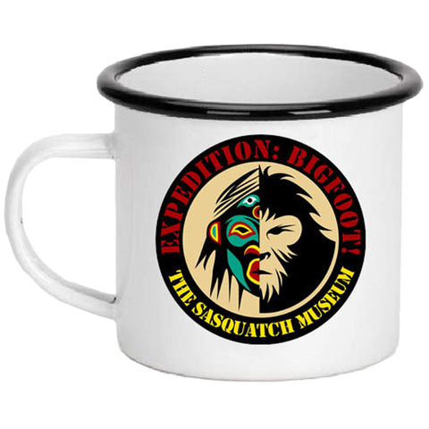 EXPEDITION BIGFOOT/ DEPT. OF SASQUATCH  16oz BLACK RIMMED MUG - Squatch Metalworks