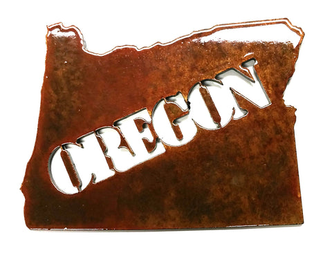 Oregon with Oregon Text - Magnet