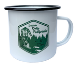Squatch Metalworks -  Cups BIGFOOT, SASQUATCH - LEAVE ONLY FOOTPRINTS, 16oz Vintage Campfire Mug  - SMW