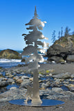 Squatch Metalworks -  Metal Art Redwood Tree With Bigfoot Stainless Steel Stand-Up 11" Tall - Metal Art  - SMW